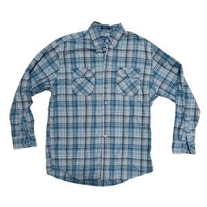 Pendleton Hiker Shirt Men’s Long Sleeve Shirt L Blue Plaid Button Up